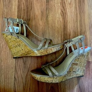 Jessica Simpson Tan Wedged Heels Size woman’s 9.5
